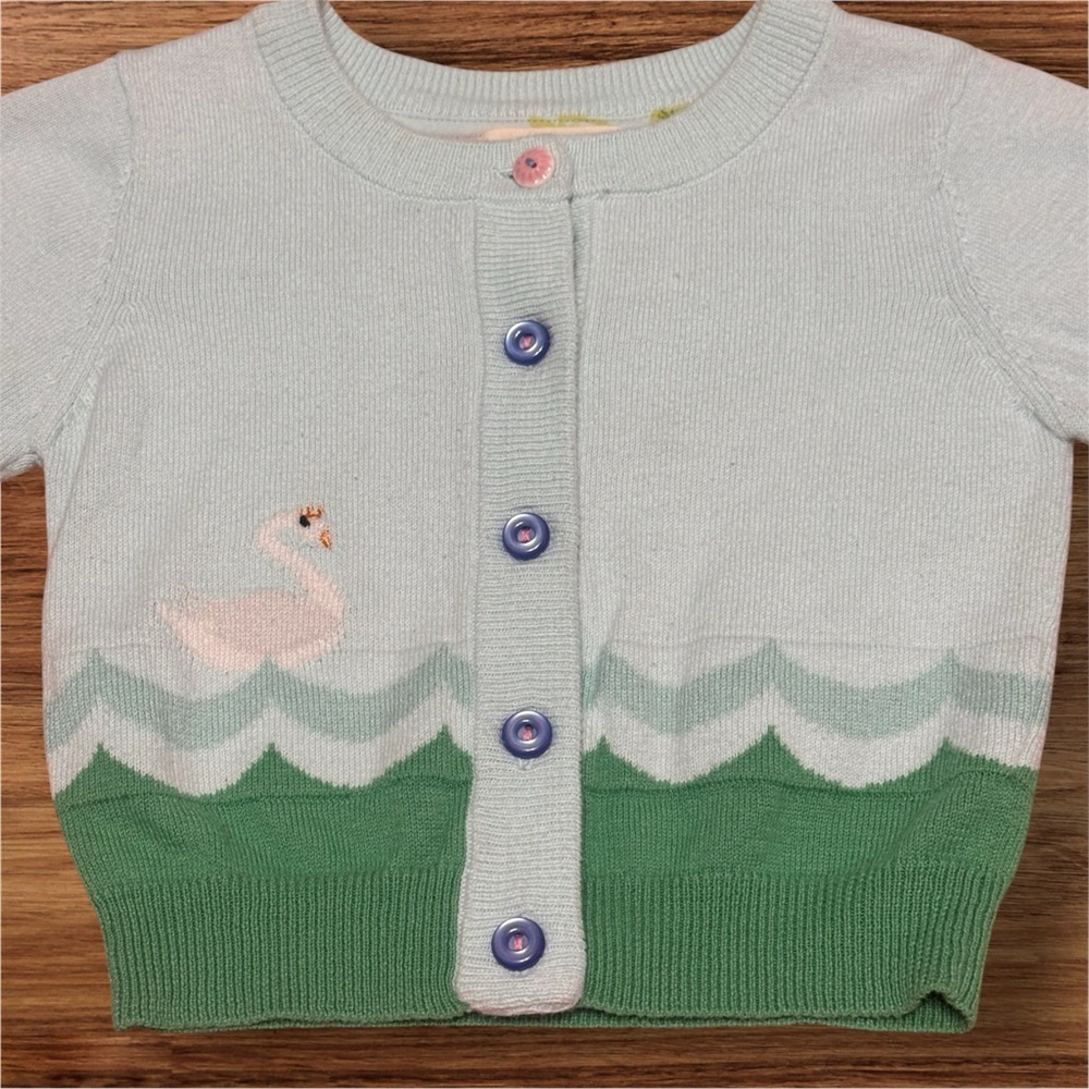 Matilda Jane Lake Queen Swan Button Down Cardigan Size 18-24M - Picture 2 of 7